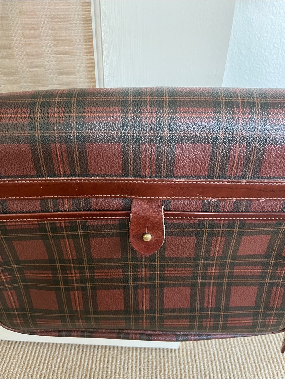 Vintage Ralph Lauren Polo Red Plaid Messenger Bag 80s 90s - Picture 10 of 15
